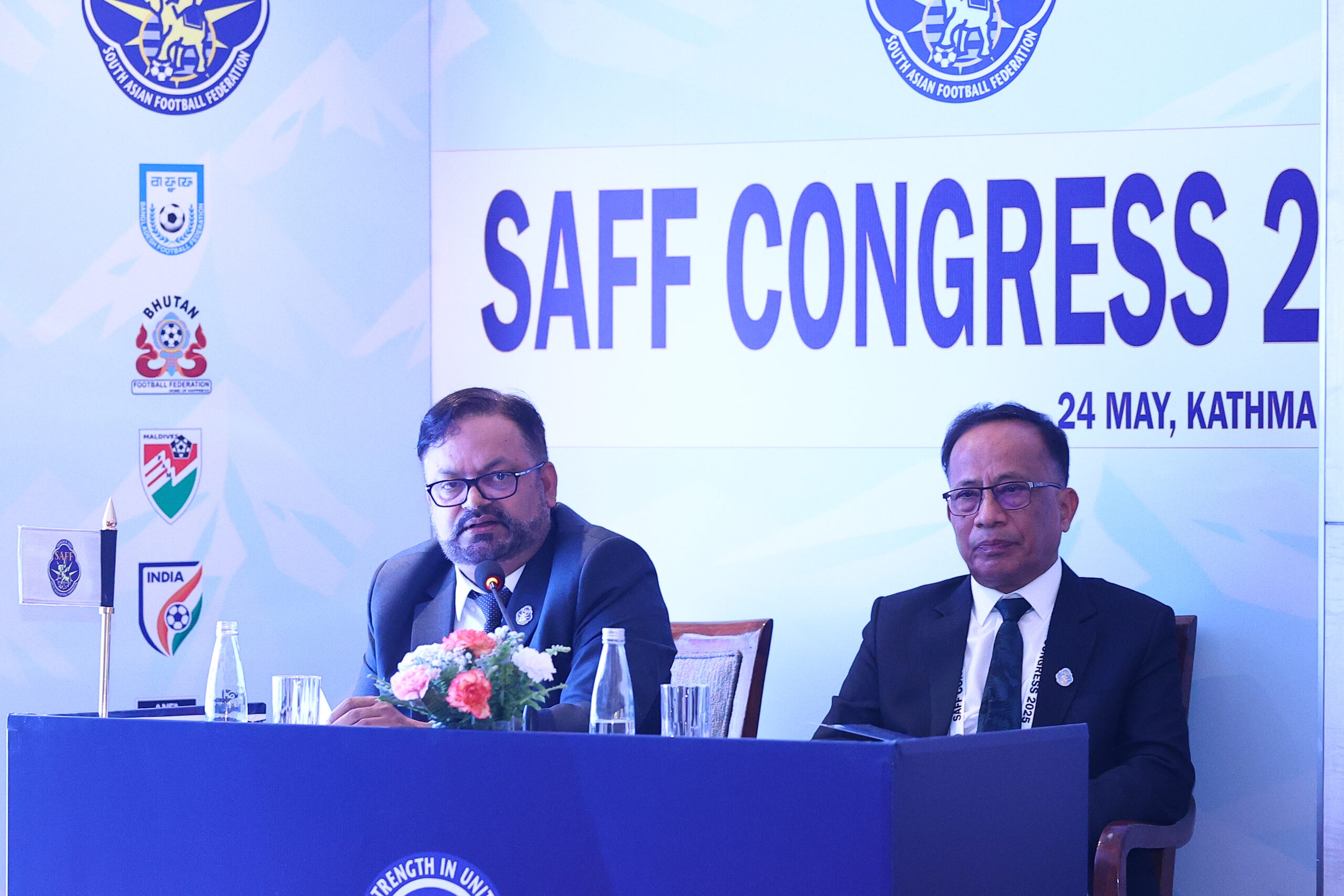 SAFF CONGRESS 2025: 
During SAFF Congress Meeting at The Soaltee  Kathmandu in Kathmandu on Saturday 24.May.2025. 

Photo: Udipt Singh Chhetry/USC Images Production